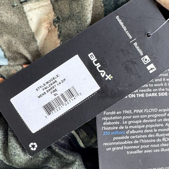 Bula Pink Floyd 1/4 Zip Base Layer Shirt Outdoor Thermal Sport Ski Men’s Size XL - Picture 10 of 14